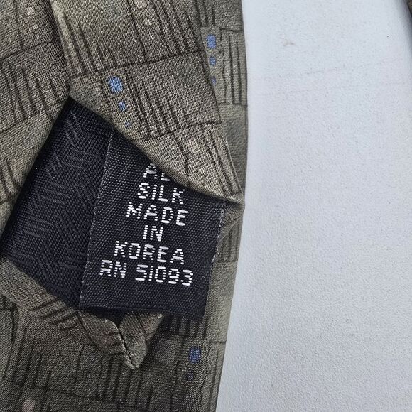 Men's Necktie Necktie brown tan Geometric 58" x 4" Vintage Suit Tie - Picture 5 of 6